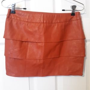 Burnt sienna began leather mini skirt size sm